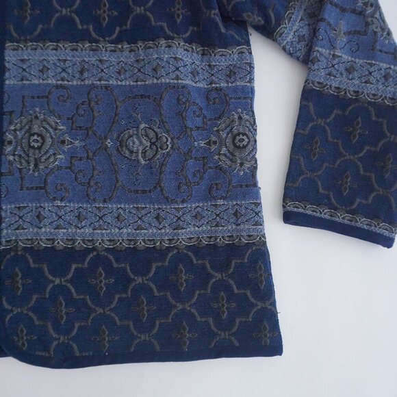 Vintage Tradition Country Navy Tapestry Zip Up Sweater Jacket 1 - Picture 6 of 10